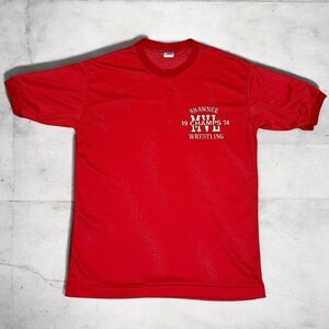 VTG 70s Champion Jersey Mens M Red Mesh Shirt Wrestling 1974 Champs MVL Shawnee